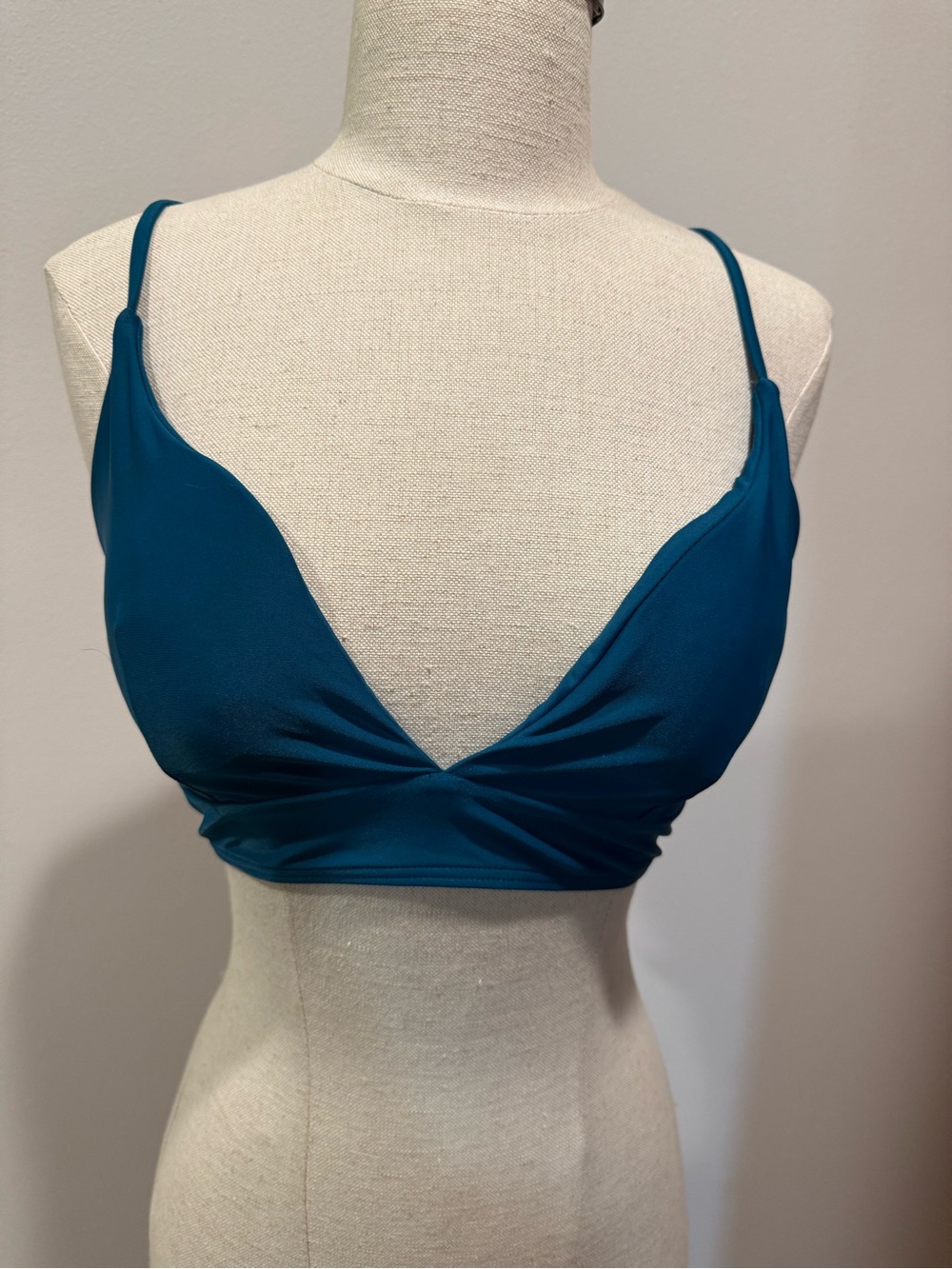 Teal Women's Triangle Lace Up Bikini Top